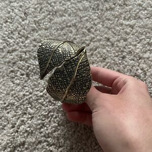 Gold Leaf Design Cuff Bracelet
